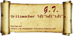 Gritzmacher Töhötöm névjegykártya